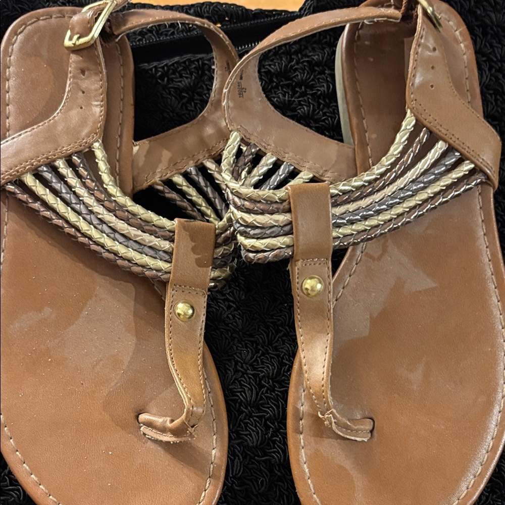 American eagle Brown and Gold Women's Sandals 5